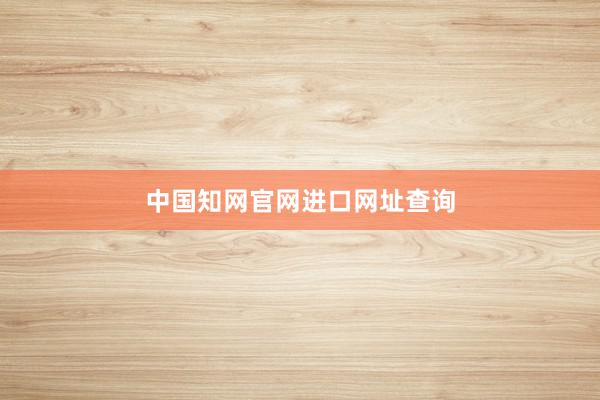 中国知网官网进口网址查询